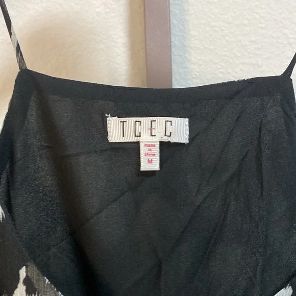 TCEC  Animal Print Tiered Ruffle Crepe Chiffon Mini Dress with Full LIning - Picture 5 of 10